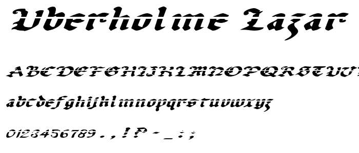 Uberholme Lazar Expanded Italic font